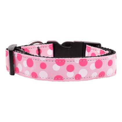 Confetti Dots Nylon Collar Light Pink Large