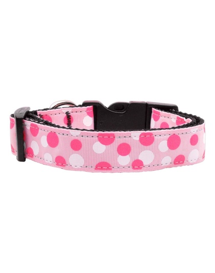 Confetti Dots Nylon Collar Light Pink Large