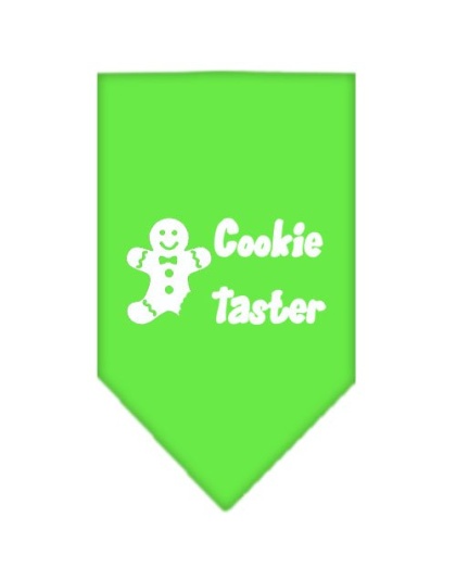 Cookie Taster Screen Print Bandana Lime Green Large