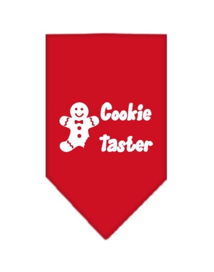 Cookie Taster Screen Print Bandana Red Large