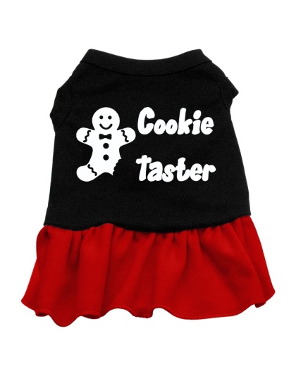 Cookie Taster Screen Print Dress Black with Red Lg