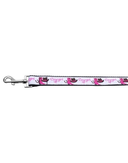 Cowgirl Up Nylon Ribbon Pet Leash 1 wide 4ft