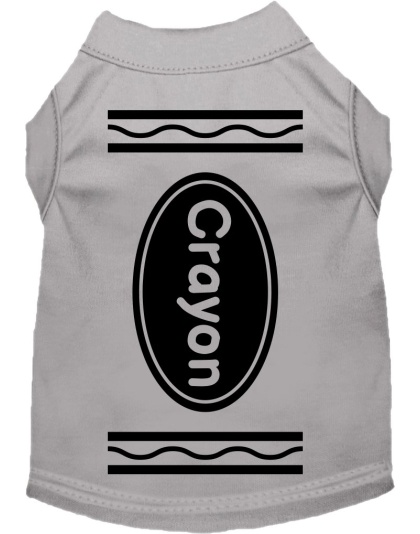 Crayon Costume Screen Print Dog Shirt Grey Size XS
