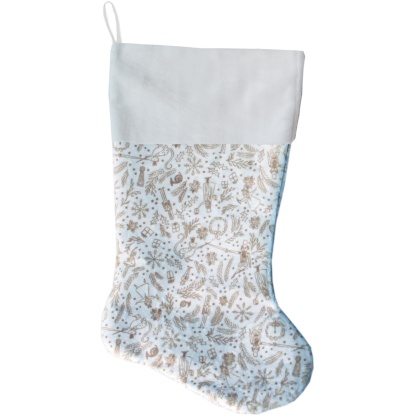 Cream Holiday Whimsy Christmas Stocking