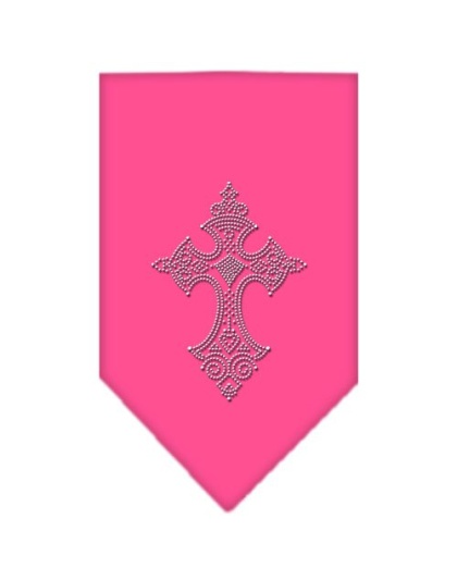 Cross Rhinestone Bandana Bright Pink Large