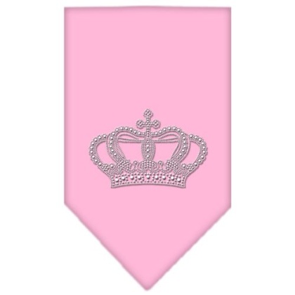 Crown Rhinestone Bandana Light Pink Large