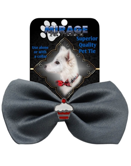 Cupcake Widget Pet Bowtie Grey