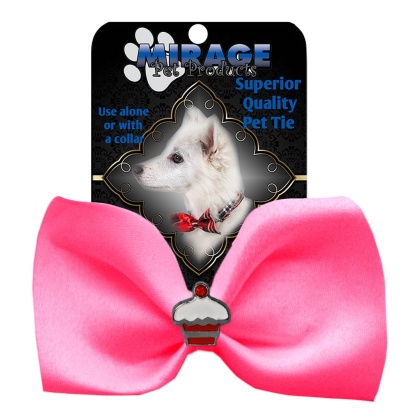 Cupcake Widget Pet Bowtie Hot Pink