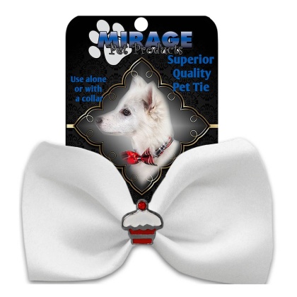 Cupcake Widget Pet Bowtie White