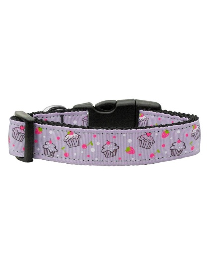 Cupcakes Nylon Ribbon Collar Purple Large