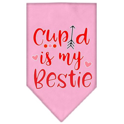 Cupid is my Bestie Screen Print Bandana Light Pink Large