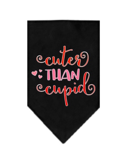 Cuter Than Cupid Screen Print Bandana Black Large