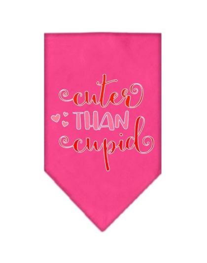 Cuter Than Cupid Screen Print Bandana Bright Pink Large