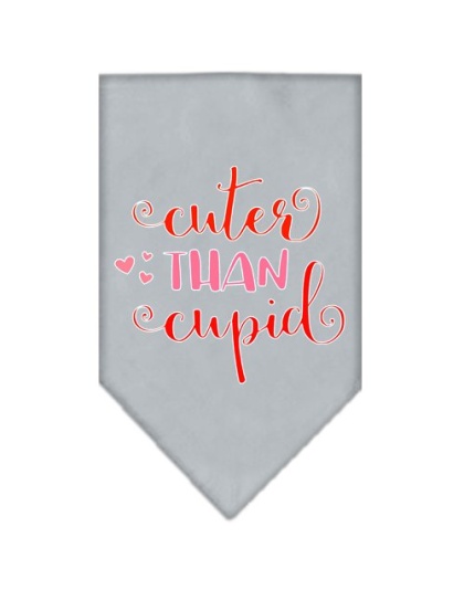 Cuter Than Cupid Screen Print Bandana Grey Large