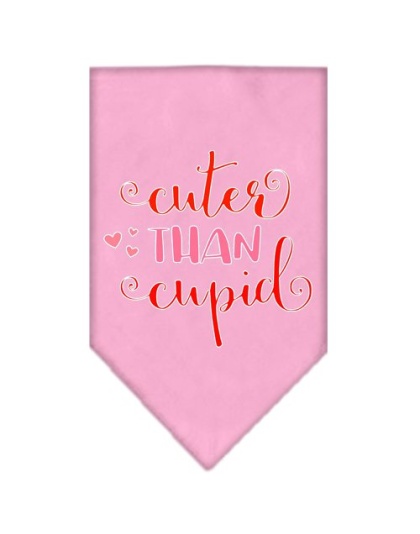 Cuter Than Cupid Screen Print Bandana Light Pink Large