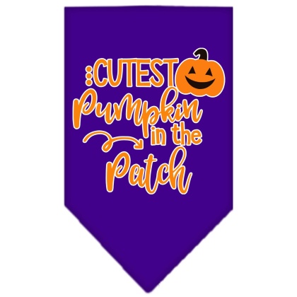 Cutest Pumpkin in the Patch Screen Print Bandana Purple Large