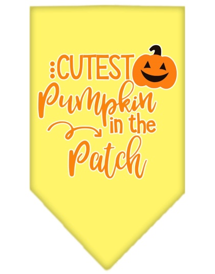 Cutest Pumpkin in the Patch Screen Print Bandana Yellow Large