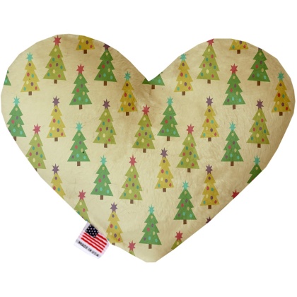 Cutesy Christmas Trees 6 Inch Heart Dog Toy