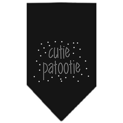 Cutie Patootie Rhinestone Bandana Black Large