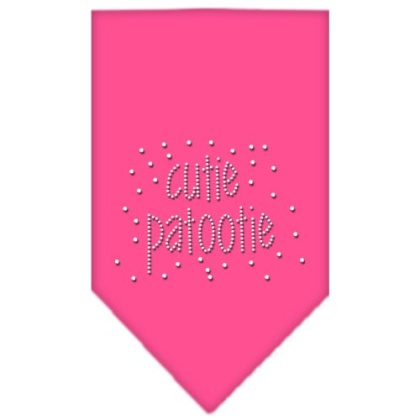 Cutie Patootie Rhinestone Bandana Bright Pink Large