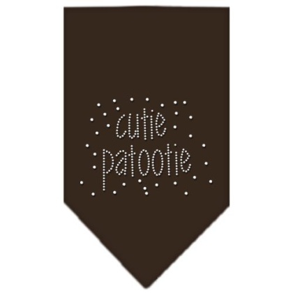 Cutie Patootie Rhinestone Bandana Cocoa Large