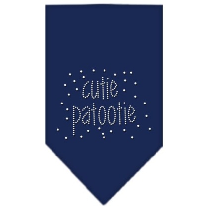 Cutie Patootie Rhinestone Bandana Navy Blue large