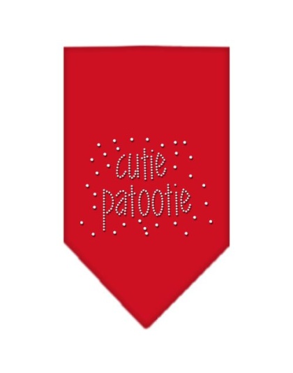 Cutie Patootie Rhinestone Bandana Red Large