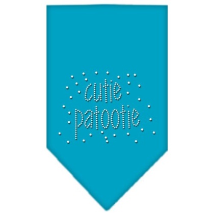 Cutie Patootie Rhinestone Bandana Turquoise Large