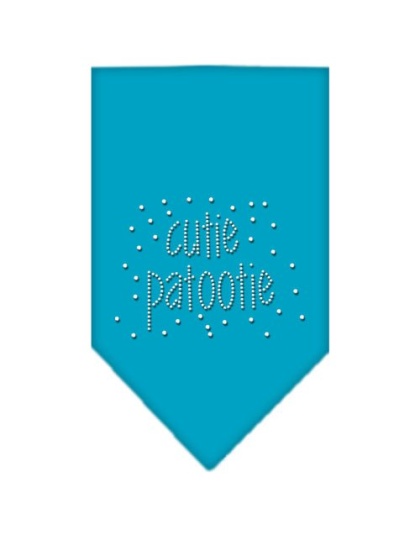 Cutie Patootie Rhinestone Bandana Turquoise Large