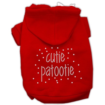 Cutie Patootie Rhinestone Hoodies Red L