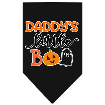 Daddy's Little Boo Screen Print Bandana Black Large