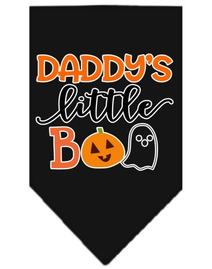 Daddy's Little Boo Screen Print Bandana Black Large