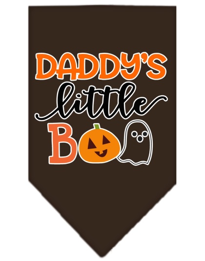 Daddy's Little Boo Screen Print Bandana Cocoa Large