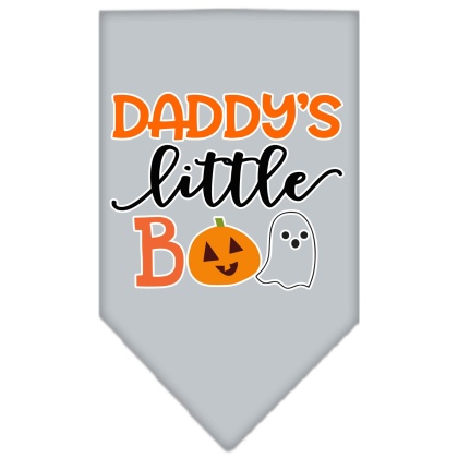 Daddy's Little Boo Screen Print Bandana Grey Large