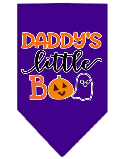 Daddy's Little Boo Screen Print Bandana Purple Large