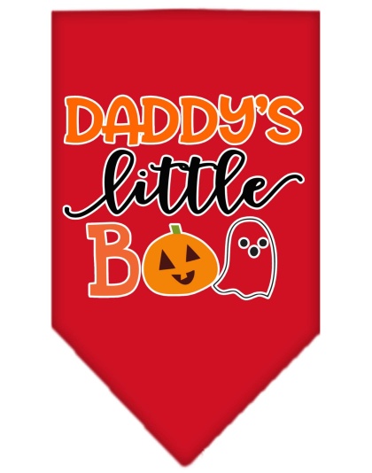 Daddy's Little Boo Screen Print Bandana Red Large