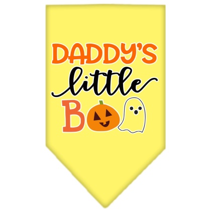 Daddy's Little Boo Screen Print Bandana Yellow Large