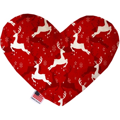 Dancing Reindeer 6 Inch Canvas Heart Dog Toy