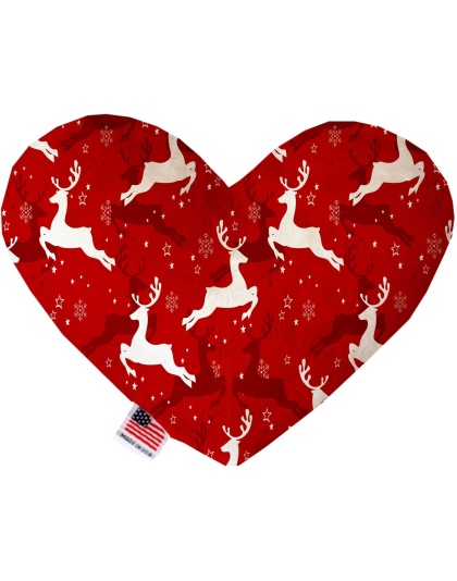 Dancing Reindeer 6 Inch Canvas Heart Dog Toy