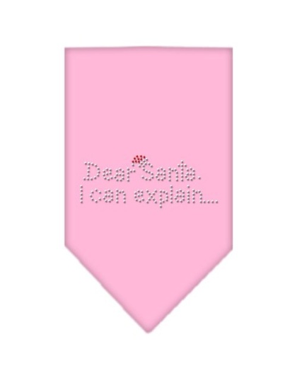 Dear Santa Rhinestone Bandana Light Pink Large