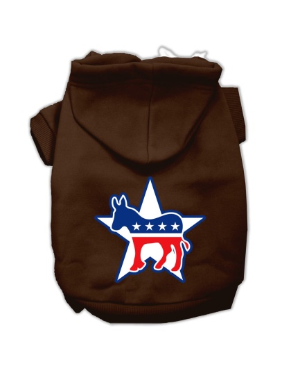 Democrat Screen Print Pet Hoodies Brown Size Lg