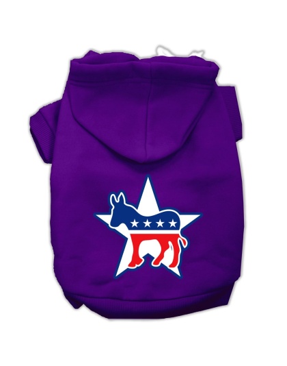 Democrat Screen Print Pet Hoodies Purple Size Lg