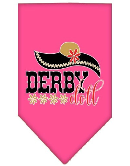 Derby Doll Screen Print Bandana Bright Pink Large