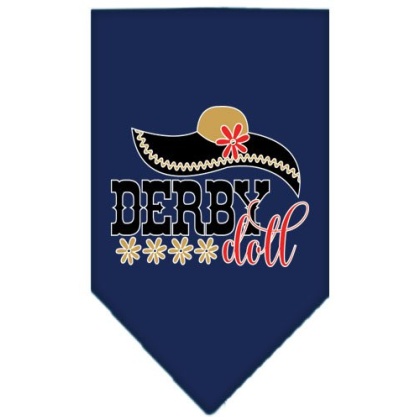 Derby Doll Screen Print Bandana Navy Blue large