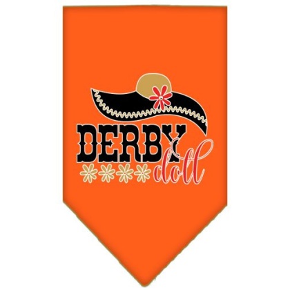 Derby Doll Screen Print Bandana Orange Large