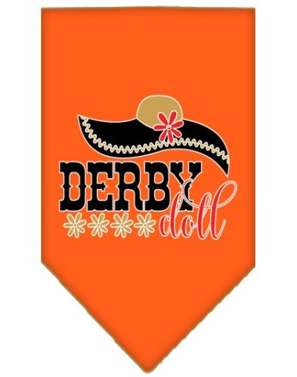 Derby Doll Screen Print Bandana Orange Large