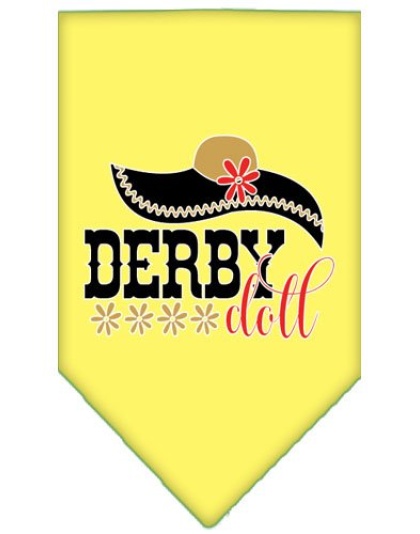 Derby Doll Screen Print Bandana Yellow Large