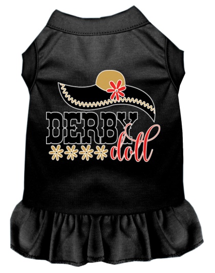 Derby Doll Screen Print Dog Dress Black 4X (22)