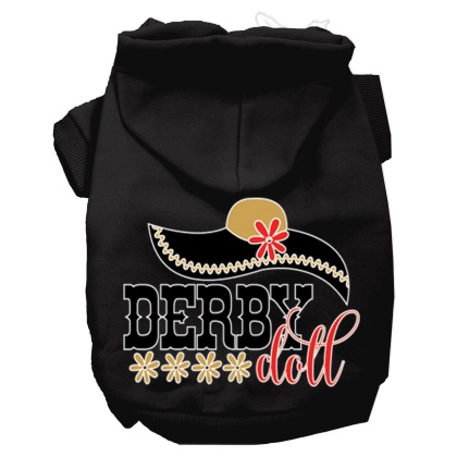 Derby Doll Screen Print Dog Hoodie Black L