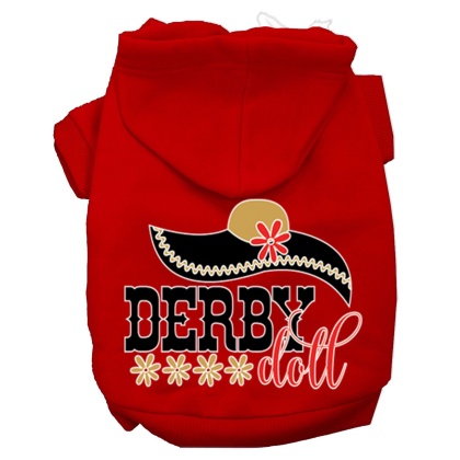 Derby Doll Screen Print Dog Hoodie Red L